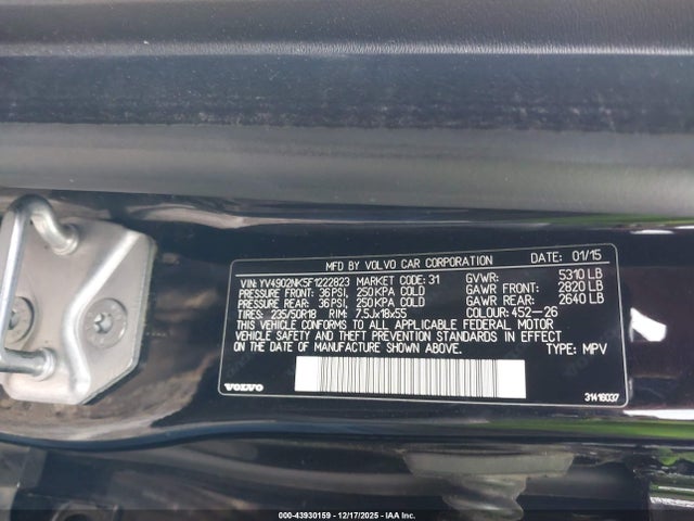 2015 VOLVO XC70 YV4902NK5F1222823 Photo 8