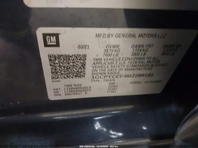 Chevrolet Silverado 2021 1GCPYCEF4MZ289181 Image 19
