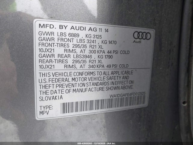 2015 AUDI Q7 WA1DGAFE4FD012525 Photo 8