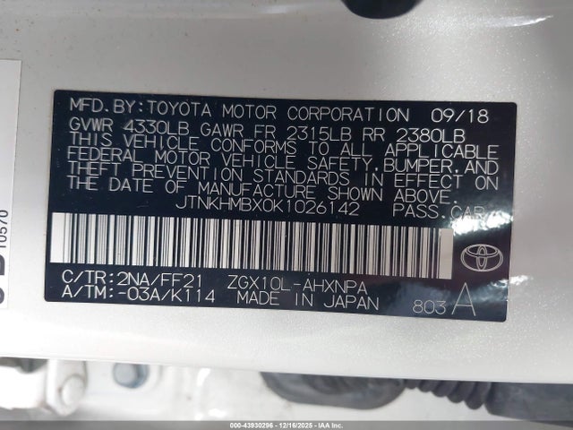 2019 TOYOTA C-HR JTNKHMBX0K1026142 Photo 8