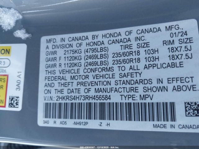 2024 HONDA CR-V 2HKRS4H73RH456584 Photo 8