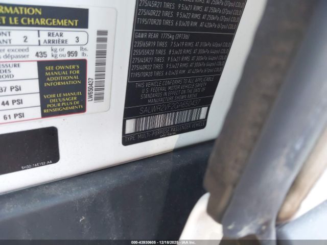 2016 LAND ROVER RANGE ROVER SPORT SALWR2VF2GA650437 Photo 8