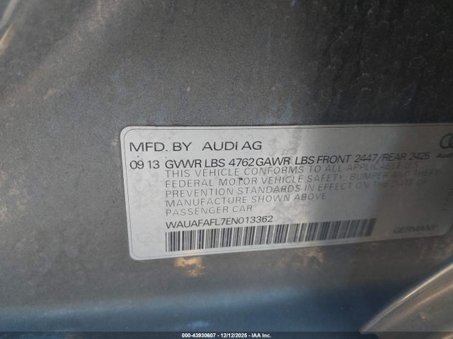 2014 AUDI A4 WAUAFAFL7EN013362 Photo 8