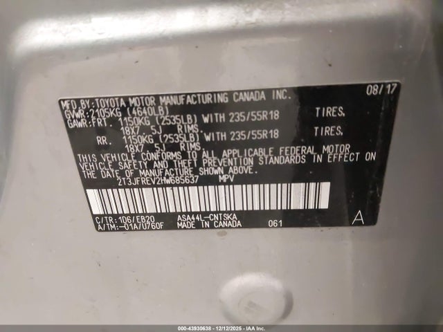 Toyota RAV4 SE 2017 2T3JFREV2HW685637 Image 9
