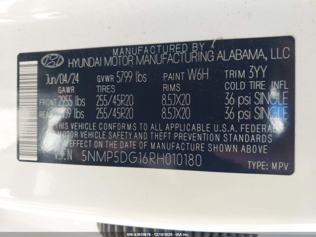 2024 HYUNDAI SANTA FE HYBRID 5NMP5DG16RH010180 Photo 8