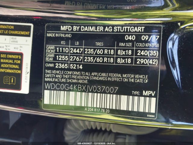 2018 MERCEDES-BENZ GLC 300 WDC0G4KBXJV037007 Photo 8