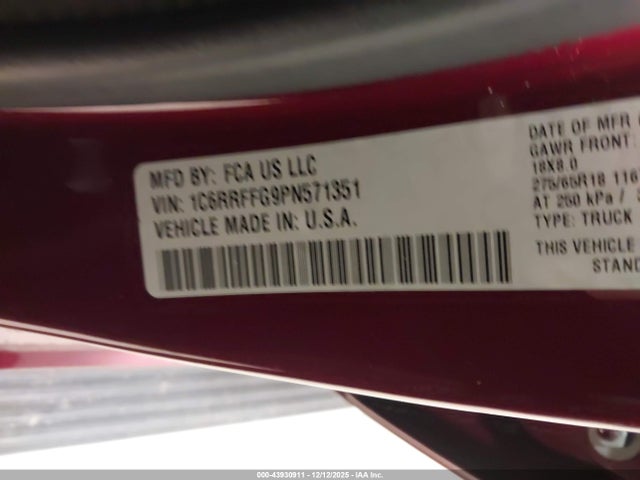 Продаж на аукціоні авто 2023 Ram 1500 Big Horn  4x4 5'7 Box, vin: 1C6RRFFG9PN571351, номер лоту: 43930911