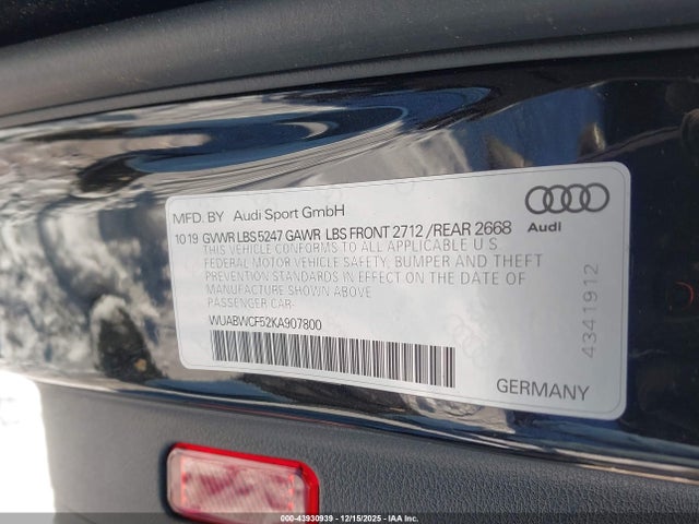 2019 AUDI RS 5 WUABWCF52KA907800 Photo 8