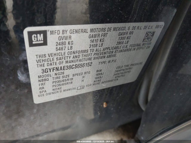 2012 CADILLAC SRX 3GYFNAE38CS656152 Photo 8