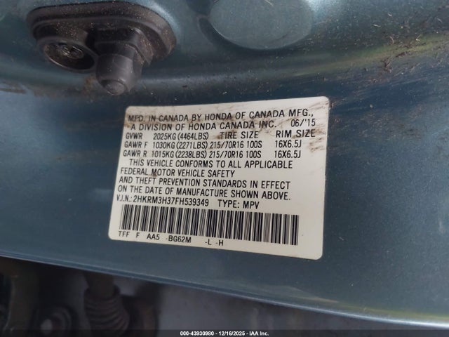 2HKRM3H37FH539349 Honda CR-V LX