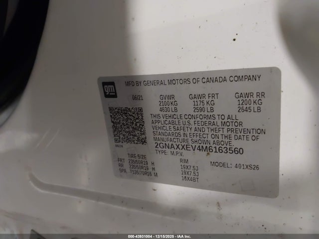 Chevrolet Equinox Awd Premier 2021 2GNAXXEV4M6163560 Image 9
