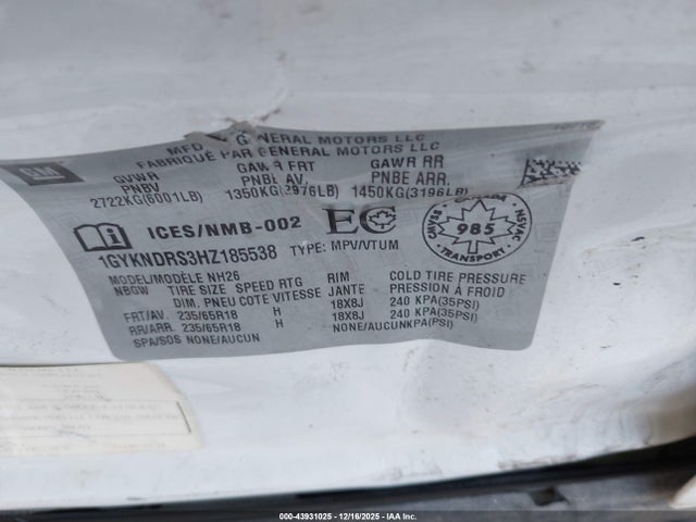 2017 CADILLAC XT5 1GYKNDRS3HZ185538 Photo 8