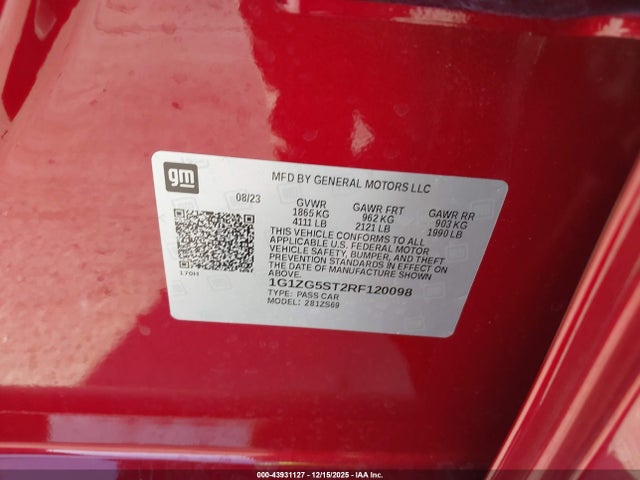 1G1ZG5ST2RF120098 Chevrolet Malibu Fwd Rs