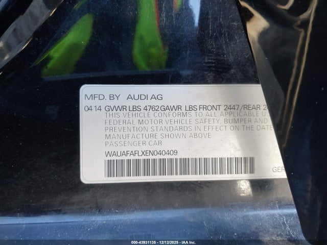 2014 AUDI A4 WAUAFAFLXEN040409 Photo 8