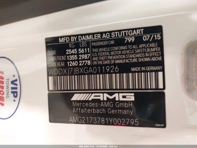 2016 MERCEDES-BENZ AMG S 63 WDDXJ7JBXGA011926 Photo 8