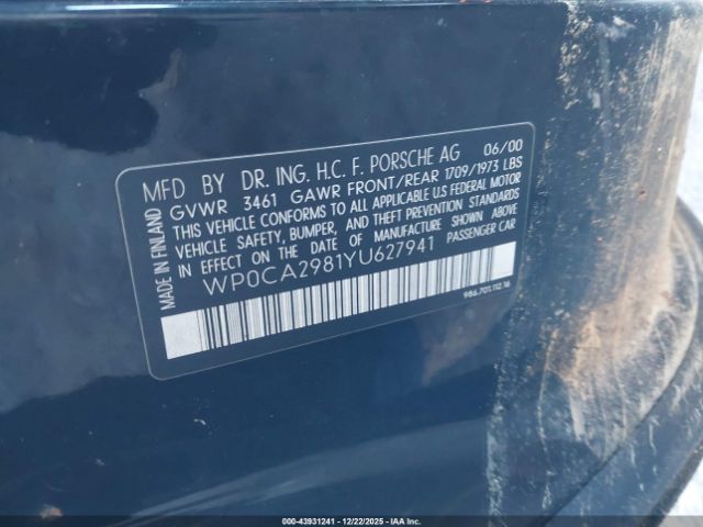 2000 PORSCHE BOXSTER WP0CA2981YU627941 Photo 8