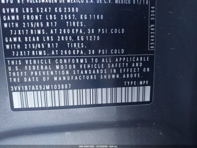 2018 VOLKSWAGEN TIGUAN 3VV1B7AX9JM103887 Photo 8