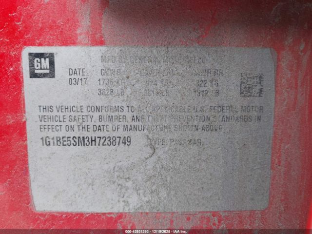 2017 CHEVROLET CRUZE 1G1BE5SM3H7238749 Photo 8