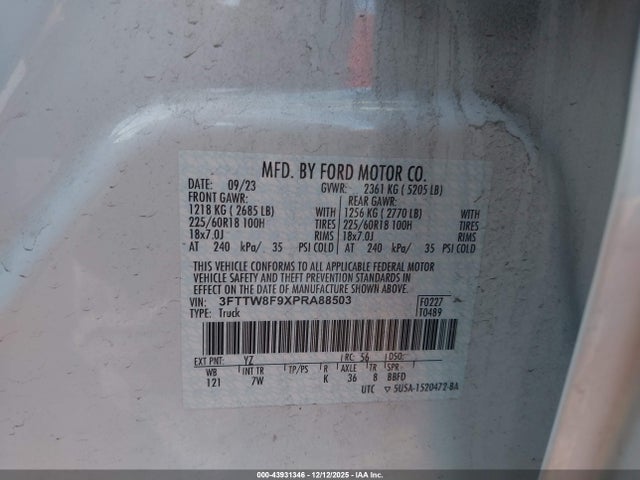 Ford Maverick Xlt 2023 3FTTW8F9XPRA88503 Image 9
