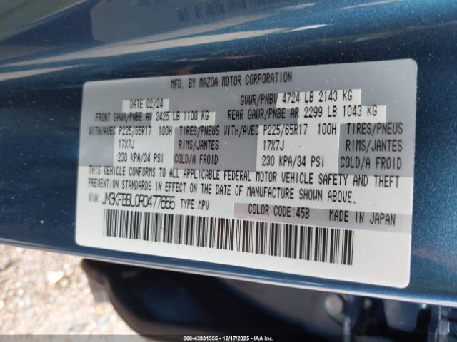 2024 MAZDA CX-5 JM3KFBBL0R0477655 Photo 8