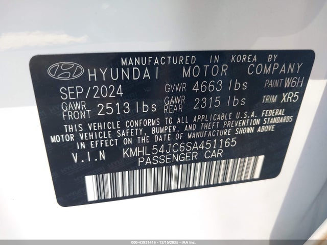 2025 HYUNDAI SONATA KMHL54JC6SA451165 Photo 8