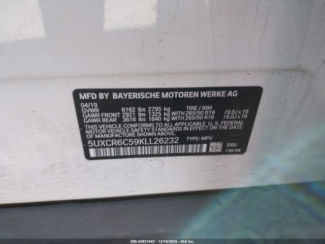 2019 BMW X5 5UXCR6C59KLL26232 Photo 8