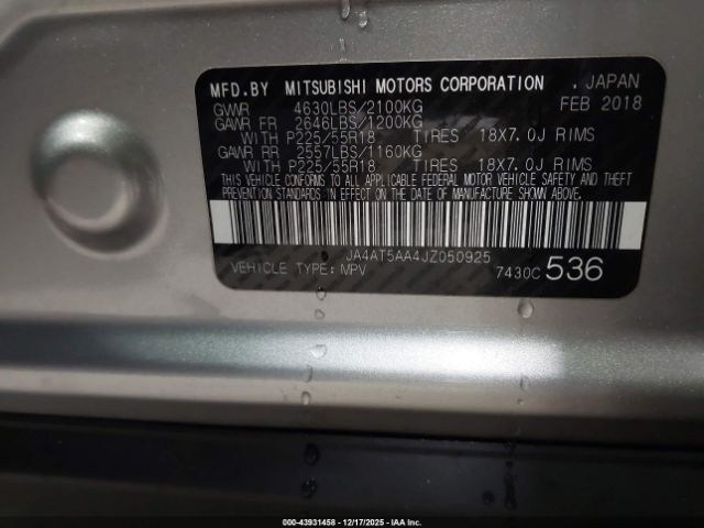 2018 MITSUBISHI ECLIPSE CROSS JA4AT5AA4JZ050925 Photo 8