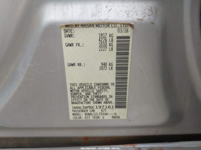 2016 NISSAN ALTIMA 1N4AL3AP9GC197161 Photo 8