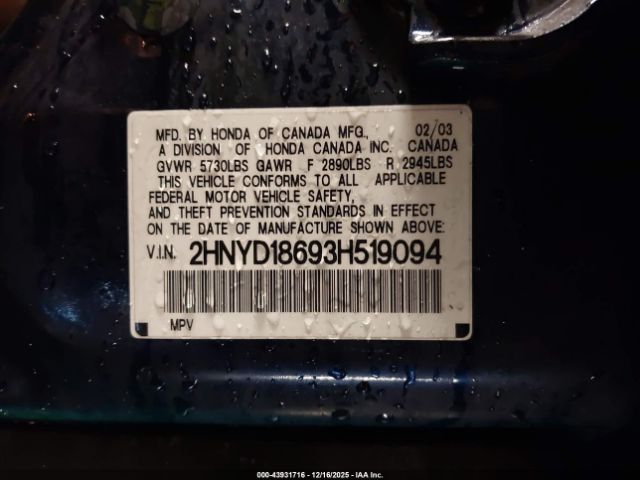 2003 ACURA MDX 2HNYD18693H519094 Photo 8