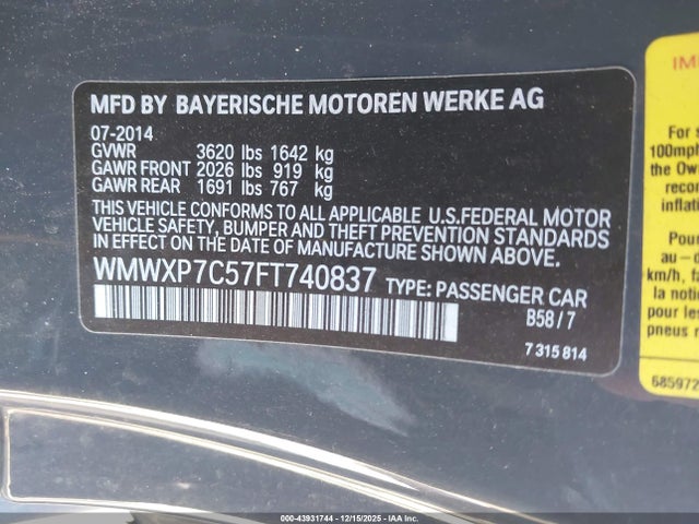 2015 MINI HARDTOP WMWXP7C57FT740837 Photo 8