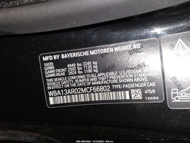 2021 BMW M440I WBA13AR02MCF66802 Photo 8