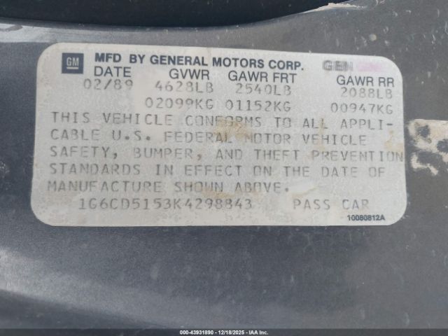 1989 CADILLAC DEVILLE 1G6CD5153K4298843 Photo 8