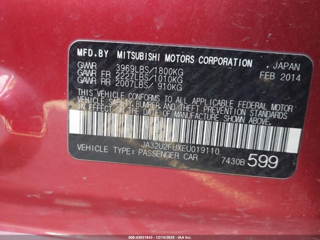 2014 MITSUBISHI LANCER JA32U2FUXEU019110 Photo 8