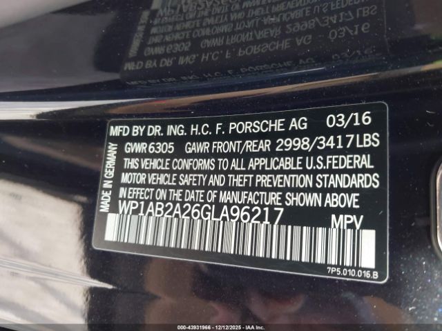 2016 PORSCHE CAYENNE WP1AB2A26GLA96217 Photo 8