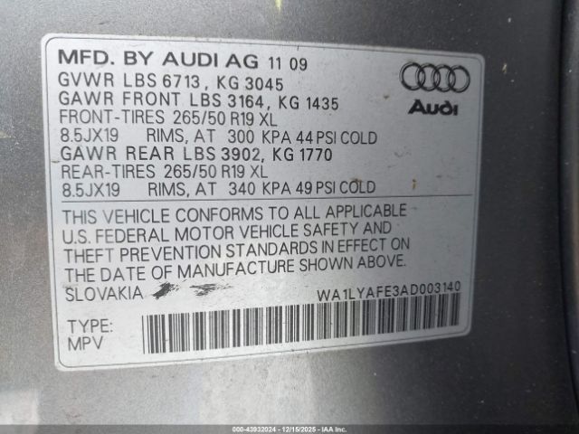 2010 AUDI Q7 WA1LYAFE3AD003140 Photo 8