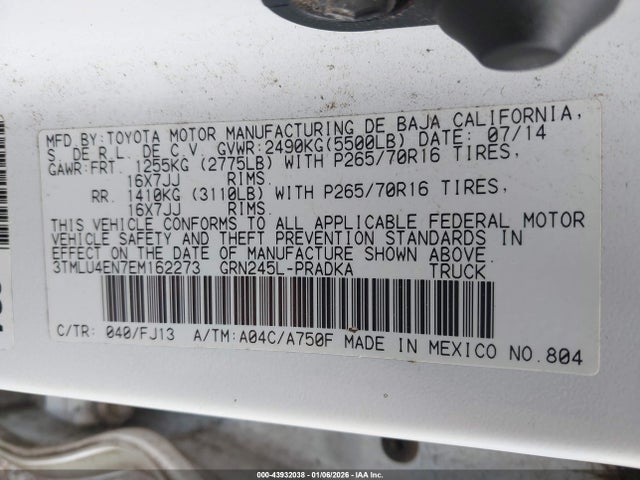 Toyota Tacoma Base V6 2014 3TMLU4EN7EM162273 Image 9