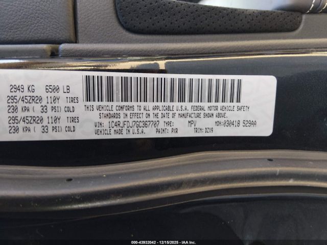 2016 JEEP GRAND CHEROKEE 1C4RJFDJ7GC367707 Photo 8