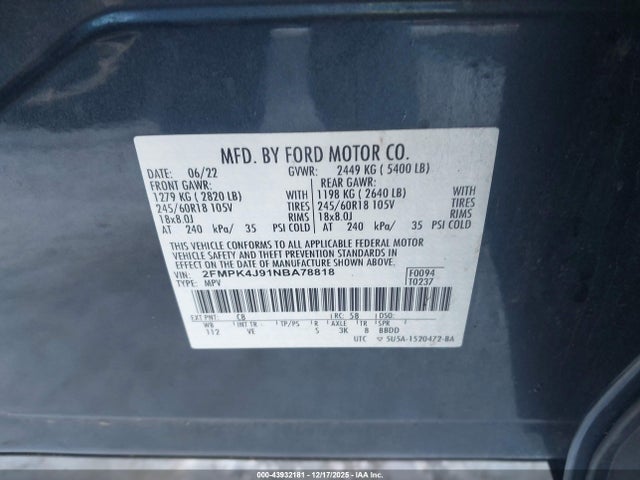 2022 FORD EDGE 2FMPK4J91NBA78818 Photo 8