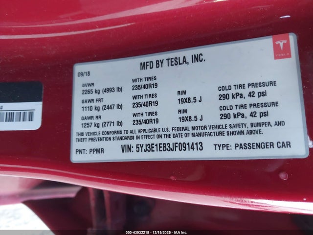 2018 TESLA MODEL 3 5YJ3E1EB3JF091413 Photo 8