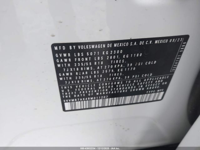 2024 VOLKSWAGEN TIGUAN 3VVMB7AX4RM011207 Photo 8
