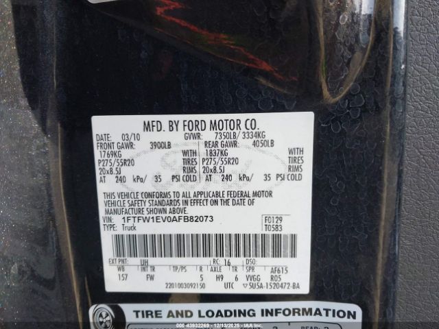 2010 FORD F-150 1FTFW1EV0AFB82073 Photo 8