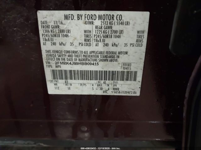 2017 FORD EDGE 2FMPK4J99HBB09415 Photo 8