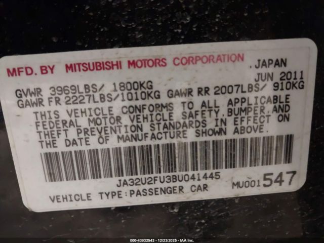 2011 MITSUBISHI LANCER JA32U2FU3BU041445 Photo 8