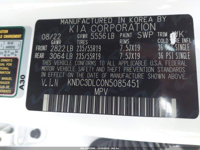 KIA Ev6 Wind 2022 KNDC3DLC0N5085451 Image 9