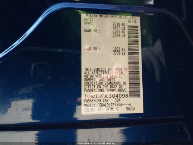 2018 NISSAN LEAF 1N4AZ1CP7JC304098 Photo 8