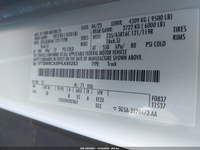 Ford E-transit-350 2023 1FTBW9CK9PKA99263 Image 9