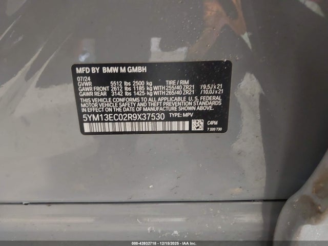 5YM13EC02R9X37530 BMW X3 M