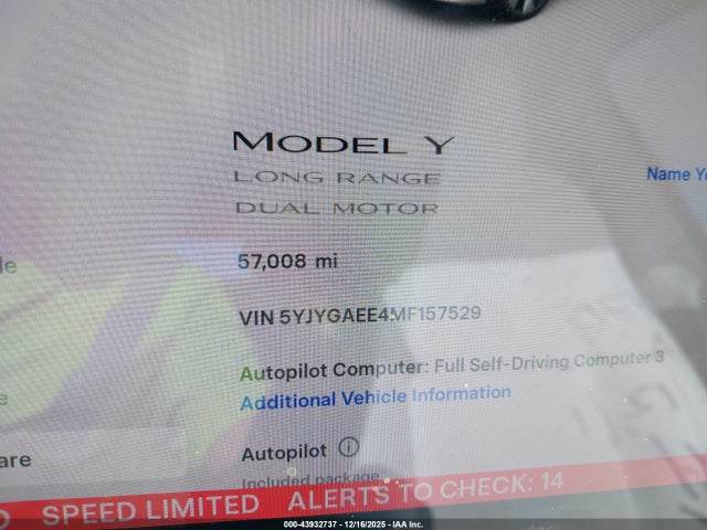 2021 TESLA MODEL Y 5YJYGAEE4MF157529 Photo 6