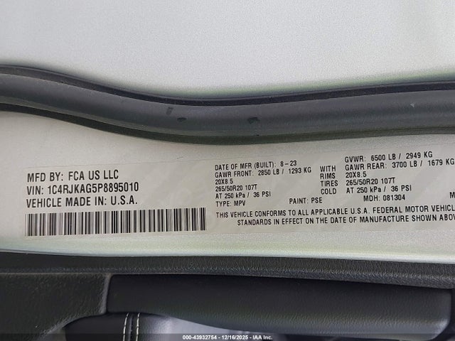 2023 JEEP GRAND CHEROKEE L 1C4RJKAG5P8895010 Photo 8