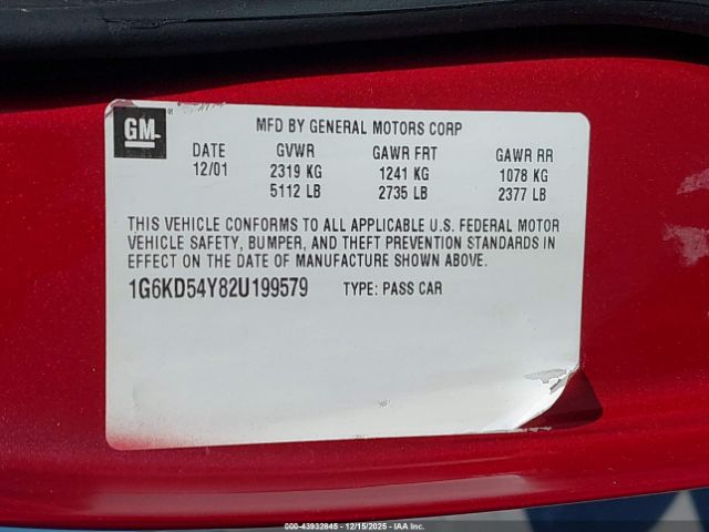 2002 CADILLAC DEVILLE 1G6KD54Y82U199579 Photo 8